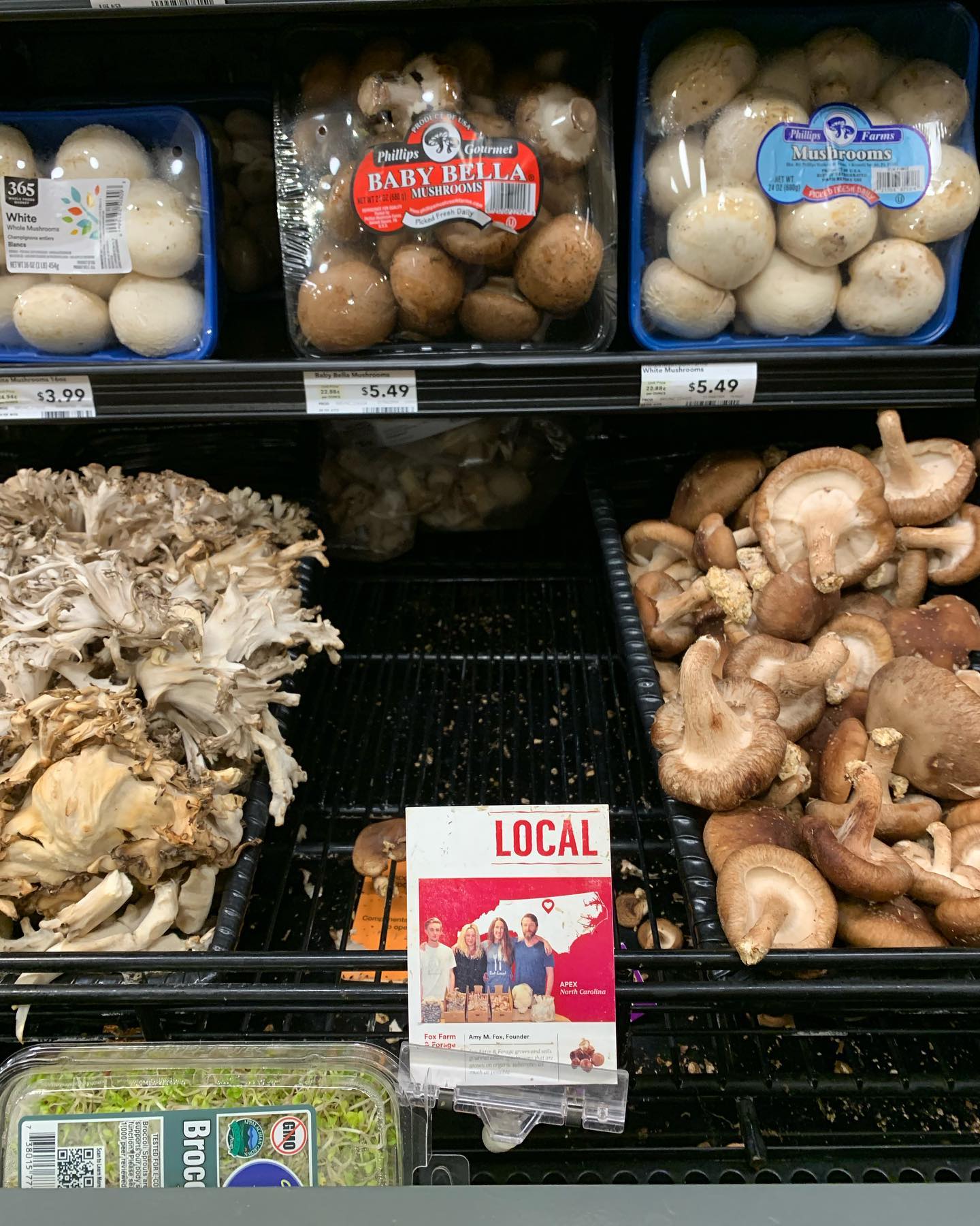 Looks like @wholefoods market customers in Durham like the good shiit(ake)!!!! ❤️🍄😁 
It appears they’ve still got a good supply of my maitake though. So if anyone is looking to source some, there ya go!
I love it when people send me pics of where they find my product. ❤️❤️❤️
